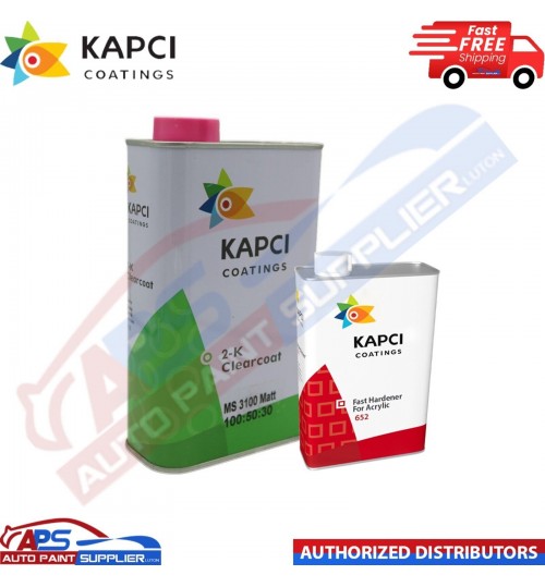 KAPCI COATINGS 2K Clearcoat MS 3100 MATT + 2K FAST HARDENER 652 - 1.5LTR KIT