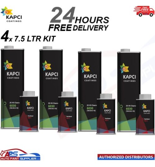 4x Kapci 6030 2K HS Anti-Scratch Clearcoat with 6033 FAST hardener -7.5LKIT