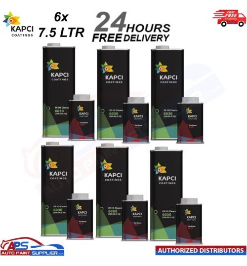 6x Kapci 6030 2K HS Anti-Scratch Clearcoat with 6033 FAST hardener -7.5LKIT