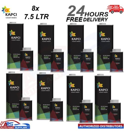 8x Kapci 6030 2K HS Anti-Scratch Clearcoat with 6033 FAST hardener -7.5LKIT