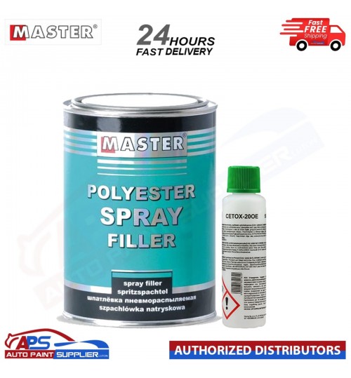 MASTER POLYESTER SPRAY FILLER PUTTY 1.2 KG + CETOX -350E HARDENER