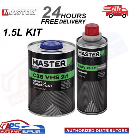 MASTER Acrylic Clear Coat C38 VHS 2:1+ C38 VHS 1:2 Kit 1.5 LTR