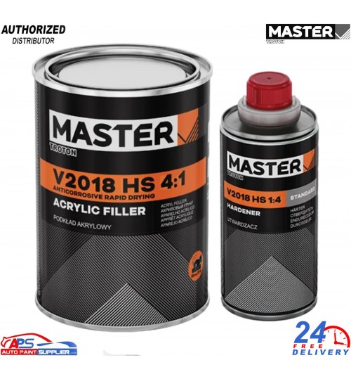 Master HS 2K Primer Kit 4.5L – Grey Rapid Drying 4:1 Filler Paint