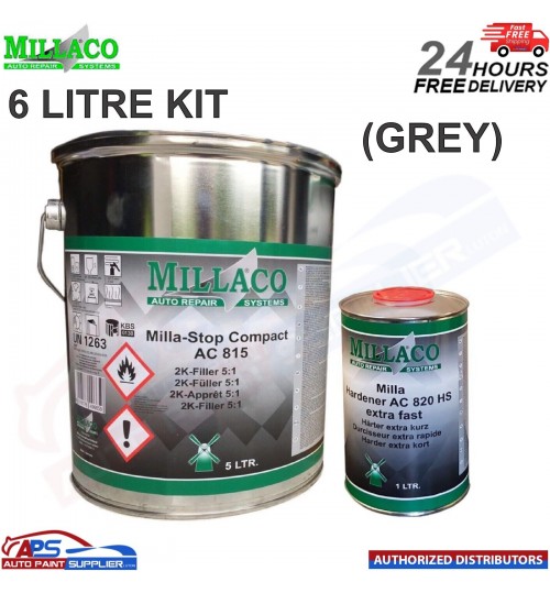 Millaco by Mipa 2k HS High Build Primer Filler Kit 6L KIT - GREY 5:1