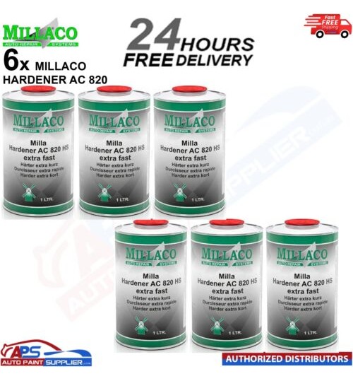 6x MILLACO HARDENER AC 820 HS EXTRA FAST 1 LITRE - FAST DELIVERY