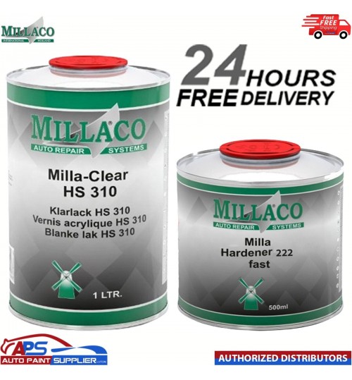 Millaco Milla-Clear HS310 1lt & Milla Hardener 222 Fast 0.5LTR