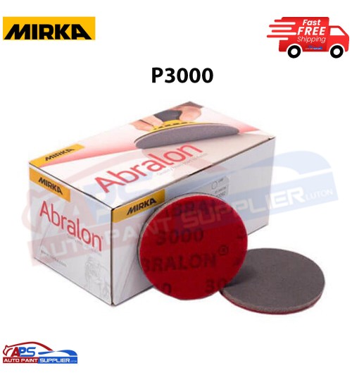 Mirka Abralon 150mm P3000 Grit 20x Hook and Loop Foam Fine Finishing Discs Pad