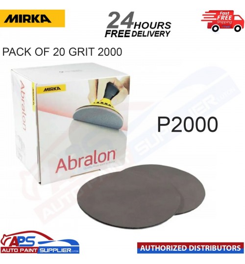 MIRKA ABRALON 150mm 6" P2000 GRIT HOOKNLOOP FOAM FINE FINISHING DISC PAD PK20