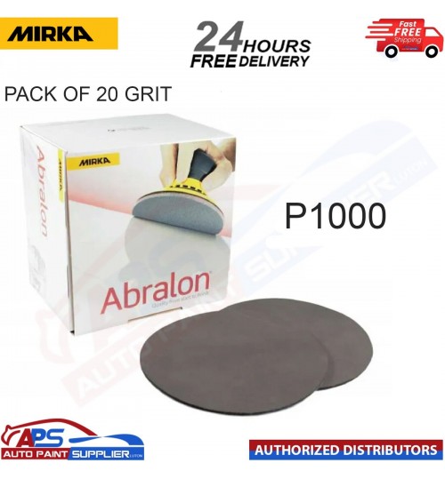 Mirka Abralon 150mm 6" P1000 Grit HookNLoop Foam Fine Finishing Discs Pad- PK20