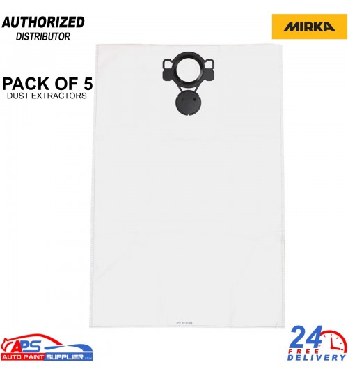 Mirka Dust Extractor 1230 Fleece Filter Bags 5 Pack for Workshop Use