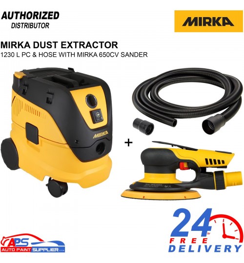 Mirka PROS 650CV 150mm DA Sander + 1230LPC Dust Extractor & Hose Deal