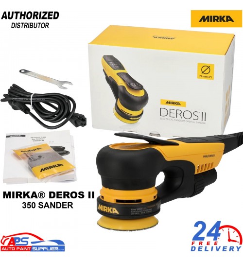 Mirka 350CV DEROS II 77mm Electric Orbital Sander 5mm Orbit Lightweight DA