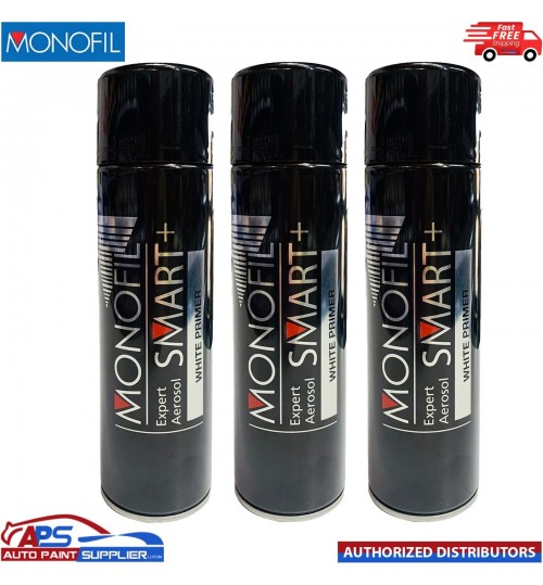 3x MONOFIL SMART+ 1K EXPERT ACRYLIC WHITE PRIMER FILLER SPRAY Aerosol 500ml