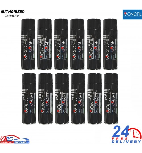 Monofil Smart+ 1K Satin Black Spray Paint Aerosol 500ml – (12x)