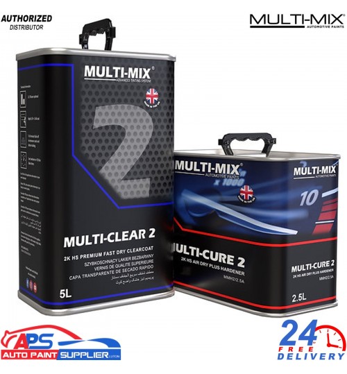 Multi-Mix Multi Clear 2 HS 7.5L – 2K Clearcoat Kit + Air Dry Hardener