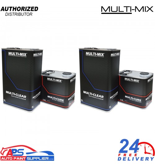 2X MultiMix Multi Clear MS 2K Clearcoat Kit 7.5L + Fast Hardener