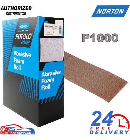 Norton P1000 Sanding Foam Roll 115x25m – Soft Perforated Abrasive Sheets