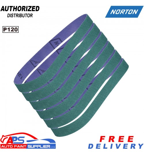 Norton R929 Ceramic Zirconium Sanding Belts 20x520mm P120 Pack of 10