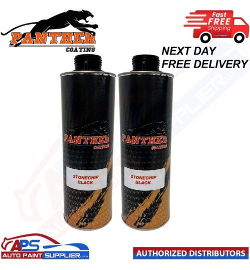 2X PANTHER COATING STONECHIP BLACK UNDERBODY - 1 LITRE