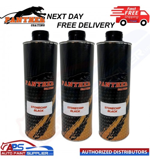 3X PANTHER COATING STONECHIP BLACK UNDERBODY - 1 LITRE