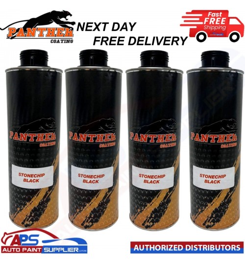 4X PANTHER COATING STONECHIP BLACK UNDERBODY - 1 LITRE