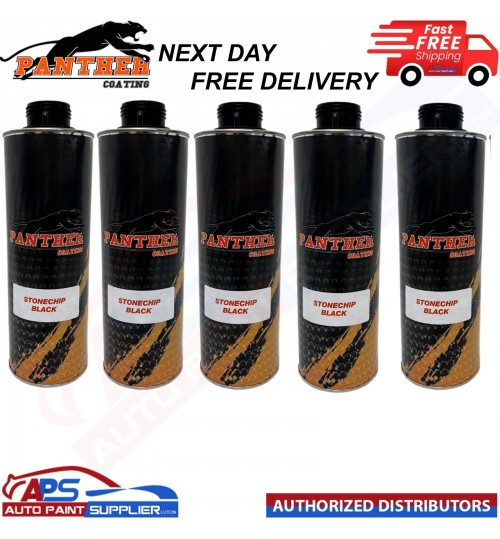 5X PANTHER COATING STONECHIP BLACK UNDERBODY - 1 LITRE