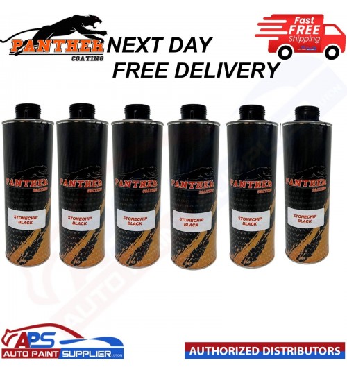 6X PANTHER COATING STONECHIP BLACK UNDERBODY - 1 LITRE