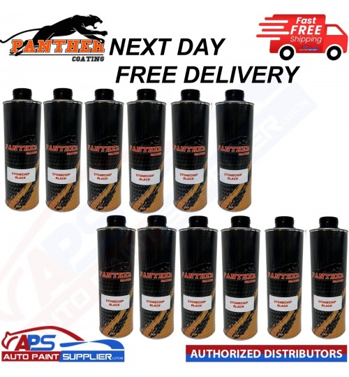 12X PANTHER COATING STONECHIP BLACK UNDERBODY - 1 LITRE