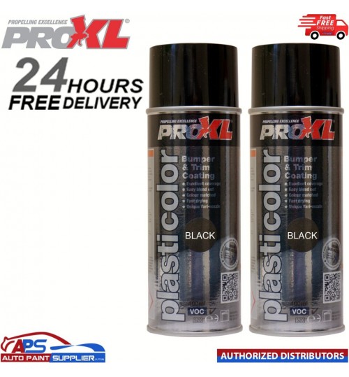 PRO XL Plasticolor Bumper & Trim Coating BLACK Aerosol Twin 400ml X2
