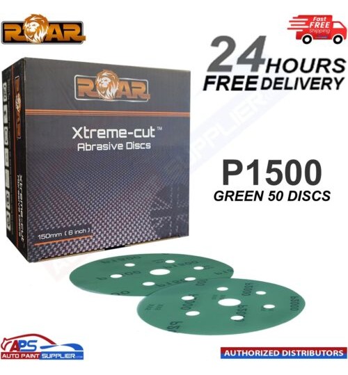 ROAR Xtreme-cut Abrasive Film Sanding Discs 75mm ( 3 inch ) P1500 50 DISCS GREEN