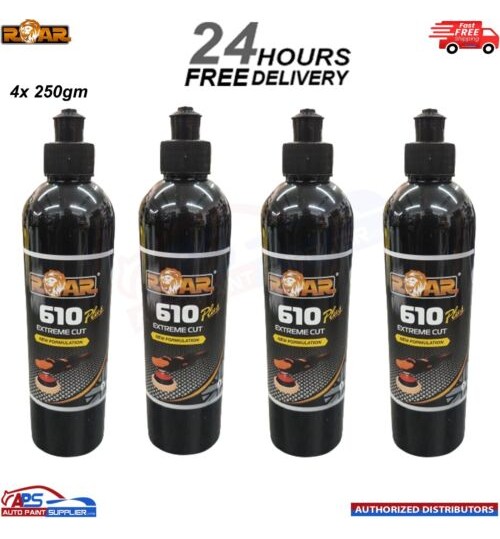4x ROAR 610 PLUS EXTREME CUT NEW FORMULATION FINISHING POLISH HIGH GLOSS - 250ML