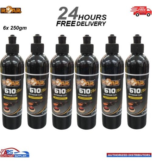 6x ROAR 610 PLUS EXTREME CUT NEW FORMULATION FINISHING POLISH HIGH GLOSS - 250ML
