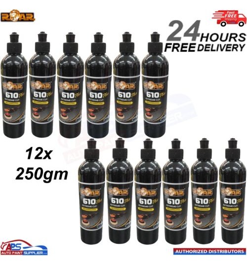 12x ROAR 610 PLUS EXTREME CUT NEW FORMULATION FINISHING POLISH HIGH GLOSS- 250ML