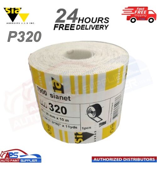 70mmx 10M ROLL SIA 7900 P320 HIGH QUALITY SIANET SANDPAPER Abranet Hook Loop