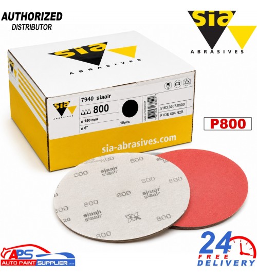SIA siaair 7940 Velvet Foam Abrasives 150mm P800 Finishing Discs