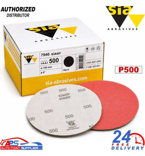 SIA siaair 7940 Velvet Foam Discs P500 150mm Sanding & Finishing