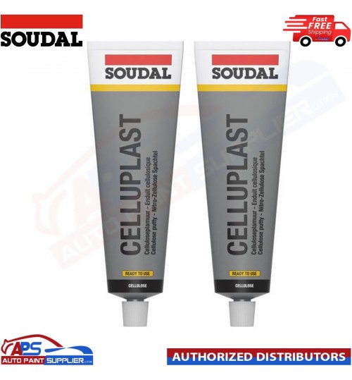2X SOUDAL CELLUPLAST REPAIR PUTTY STOPPER FILLER 175ML (SKIMMING & PIN HOLES)