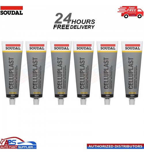 6X SOUDAL CELLUPLAST REPAIR PUTTY STOPPER FILLER - 175ML (SKIMMING & PIN HOLES)