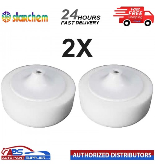 2X STARCHEM White 6" COMPOUND HEAD PAD MOP 14MM THREAD POLISHING - FAST DELIVERY