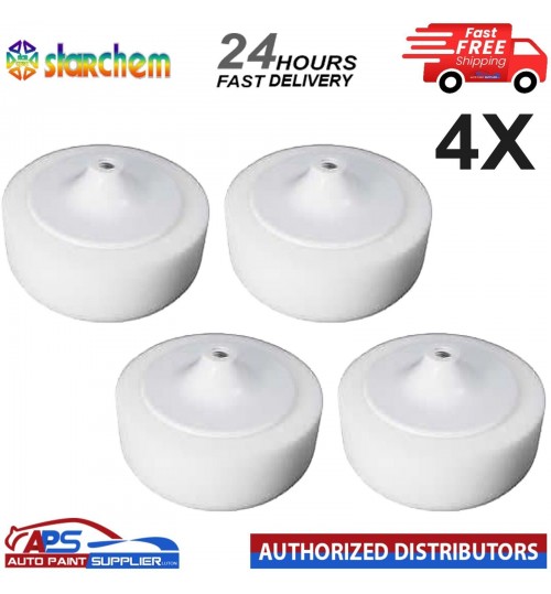 4X STARCHEM White 6" COMPOUND HEAD PAD MOP 14MM THREAD POLISHING - FAST DELIVERY