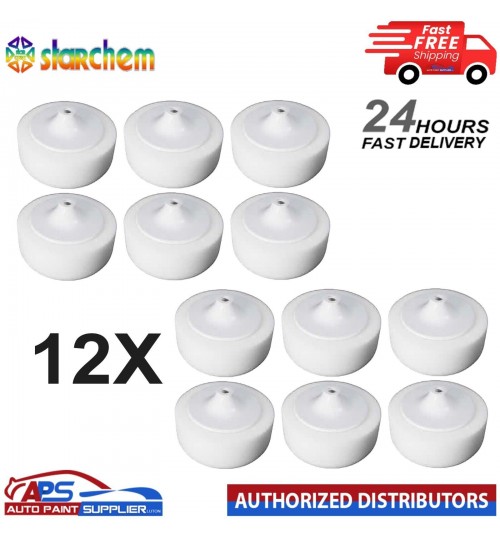 12X STARCHEM White COMPOUND HEAD PAD MOP 14MM THREAD POLISHING - FAST DELIVERY