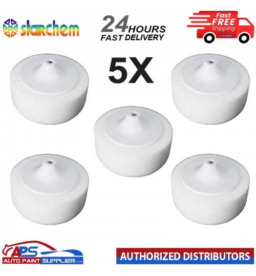 5X STARCHEM White 6" COMPOUND HEAD PAD MOP 14MM THREAD POLISHING - FAST DELIVERY