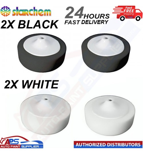 4x STARCHEM 6" COMPOUND HEAD PAD MOP 14MM WHITE+BLACK - FAST DELIVERY