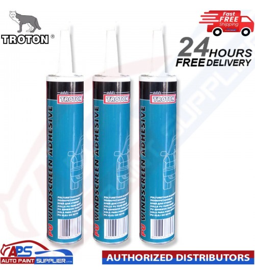 3x adds Troton PU Adhesives Sealant Wind screen Car Adhesive 310ml - black
