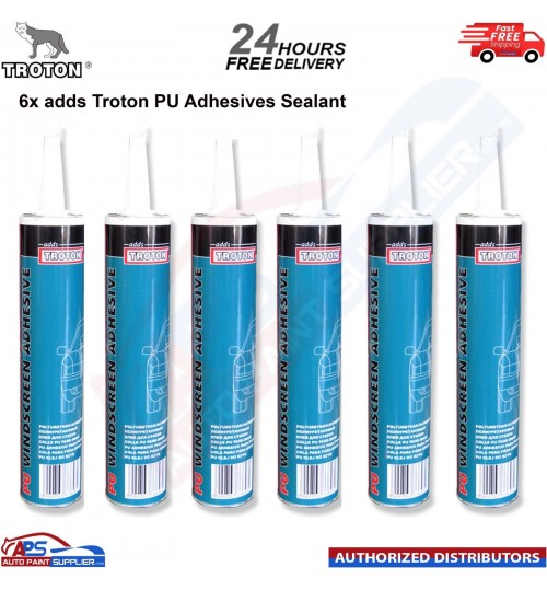6x adds Troton PU Adhesives Sealant Wind screen Car Adhesive 310ml - black