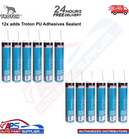12x adds Troton PU Adhesives Sealant Wind screen Car Adhesive 310ml - black