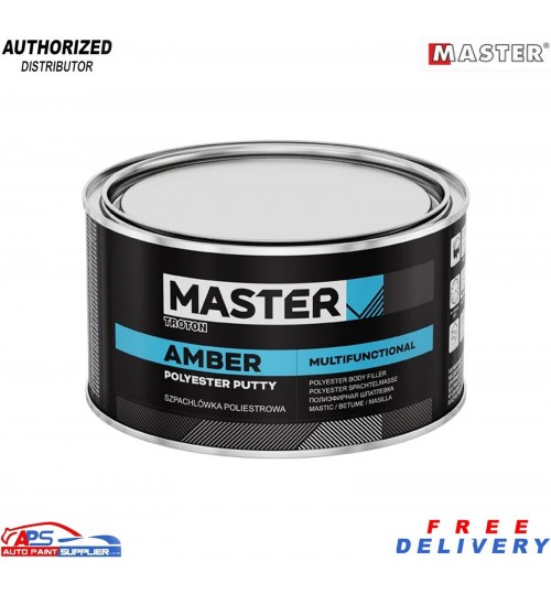 TROTON MASTER AMBER PUTTIES POLYSTER BODYFILLER (1 LITRE) WITH HARDENER TUBE