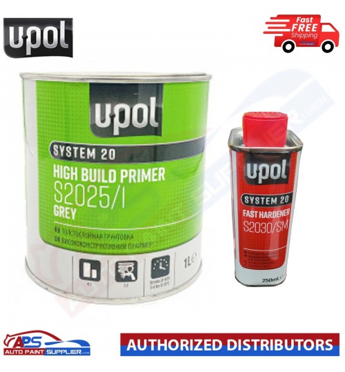 UPOL HIGH BULID PRIMER S2025/1 GREY WITH FAST HARDENER S2030/SM 1.25LITER KIT
