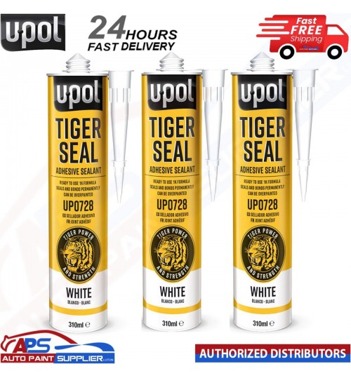 3x U-POL TIG/NB TIGER SEAL WHITE Sealant and Adhesive 310ML -FAST DELIVERY