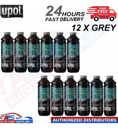 12X U-POL GRAVITEX PLUS HS STONE CHIP COATING 1L GREY  - FAST DELIVERY